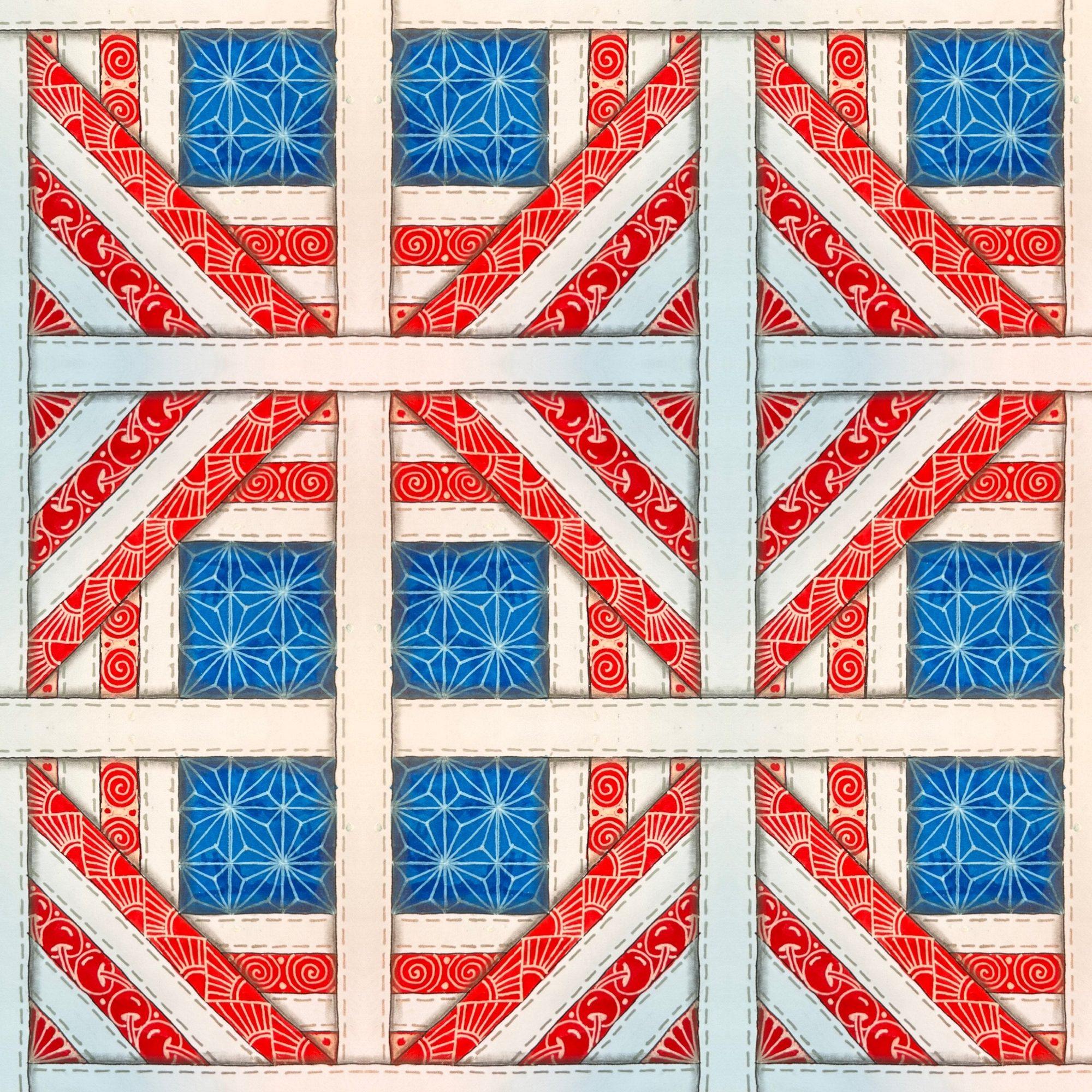 Intricate Zentangle tile with organic patterns and shading